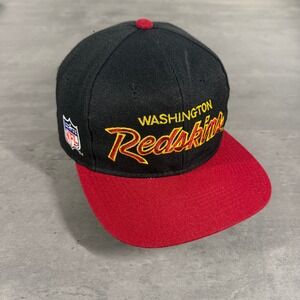 Vintage Sports Specialties Washington Redskins Snapback Hat Men Black Red Script
